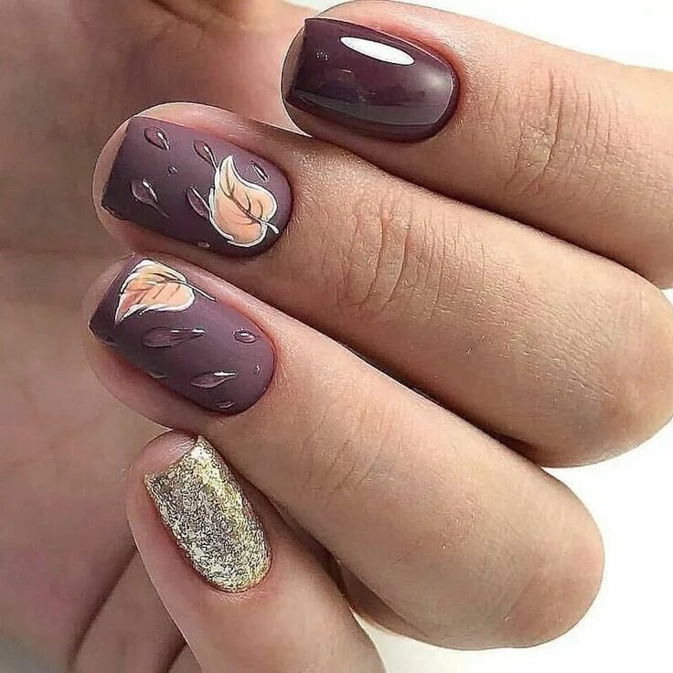 Красивый осенний маникюр на короткие Pin by Natali Byshinskay on Дизайн ногтей Halloween acrylic nails, Nails, Autumn