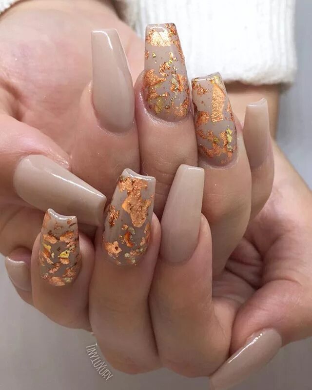 Красивый осенний маникюр на квадратные ногти Instagram photo by Tiny * Aug 7, 2016 at 11:32pm UTC Herbst nägel, Designer näge
