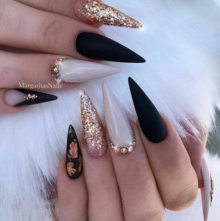 Красивый острый маникюр новинки Pin by jocelyn on diseños de uñas Black stiletto nails, Stiletto nails designs, 