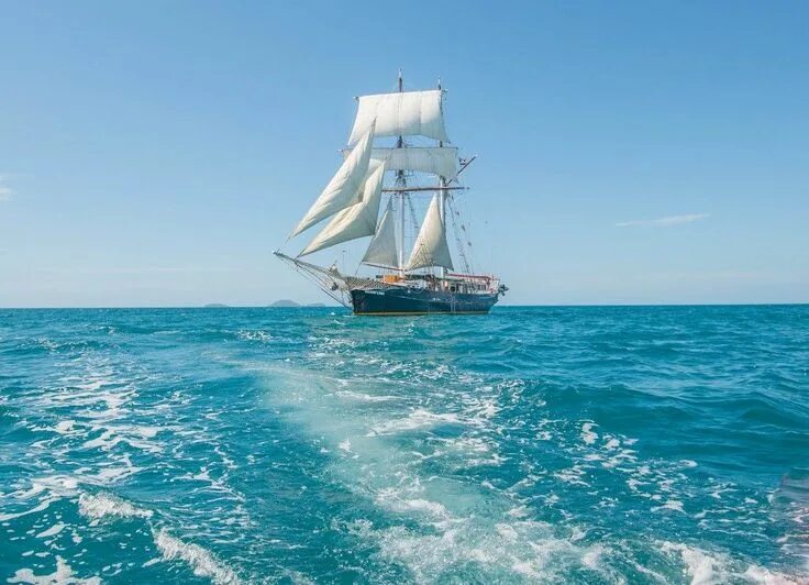 Красивый парусник в море фото Одноклассники в 2023 г Яхта, Парусники, Голубая страна