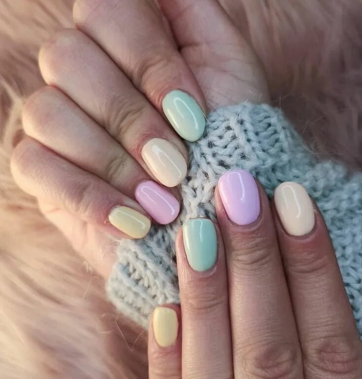 Красивый пастельный маникюр Pastel naile Nail colors, Pastel nails, Gel nails