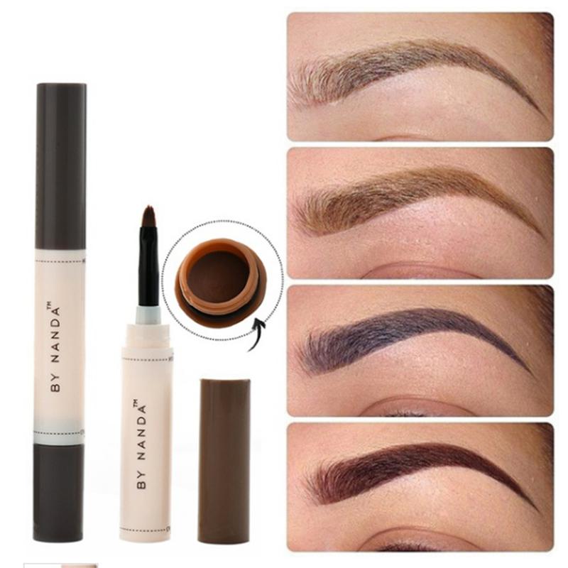 Краска для бровей коричневая фото Women Professional Makeup Tint Brows Gel Waterproof Long Lasting Grey Brown Henn