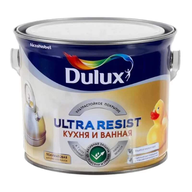 Краска для кухни моющиеся фото Моющаяся краска для стен Dulux Ultra Resist Кухня и Ванная полуматовая база BW 2