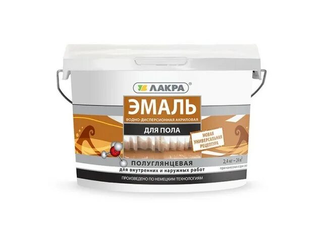 Краска для пола по дереву фото Эмаль акриловая д/пола Лакра Красно-корич 0,9 кгЛ-С в Центральной Стройбазе купи