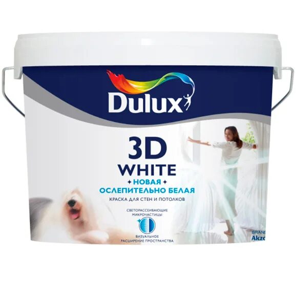 Краска для стен делюкс фото Краска DX мат новая О/Б 10л 3D /Dulux