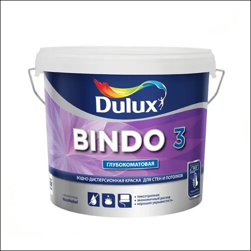 Краска для стен отзывы фото Краска для стен и потолка Dulux BINDO 3 BW (Белый) - купить в Москве, цены в инт