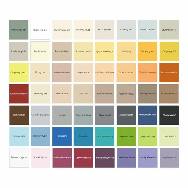 Краска для стен палитра цветов фото DEKORAL Clean & Color - Farby24.com - Sklep Online Dulux, Beckers ... Colours, D