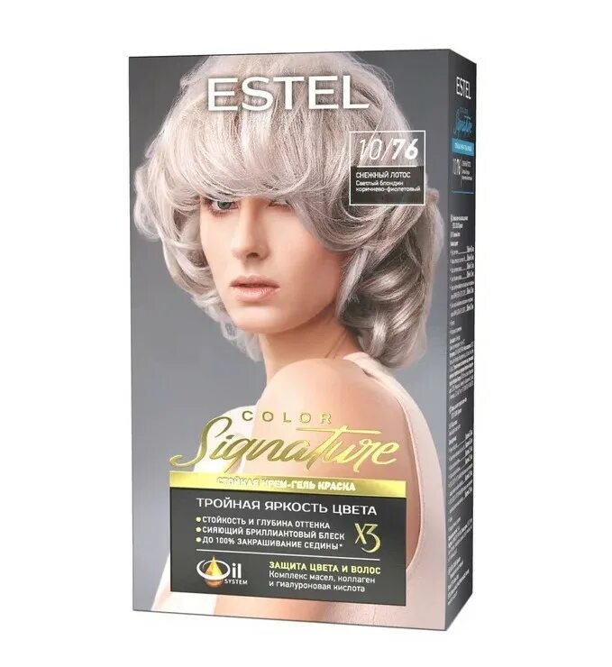 Краска для волос 10 фото отзывы Крем-гель краска для волос ESTEL COLOR Signature 10/76 Снежный лотос штр 7864 - 
