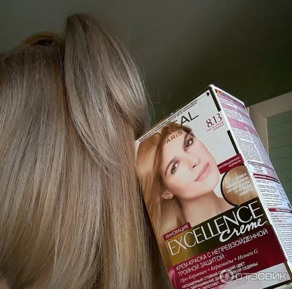 Краска для волос 8.0 фото Отзыв о Крем-краска для волос L'Oreal Paris Excellence Creme 8.13 "Светло-русый 