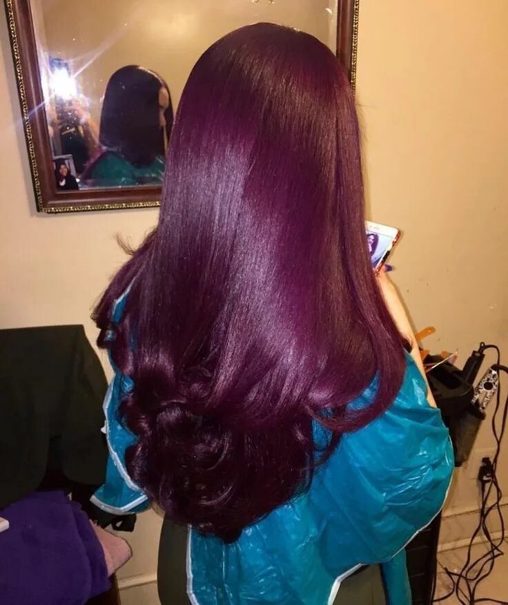 Краска для волос баклажан фото на волосах Follow @QueenSavage98 for more ❤ ️❤ ️❤ Cores de cabelo, Cabelo marsala, Cabelo lin