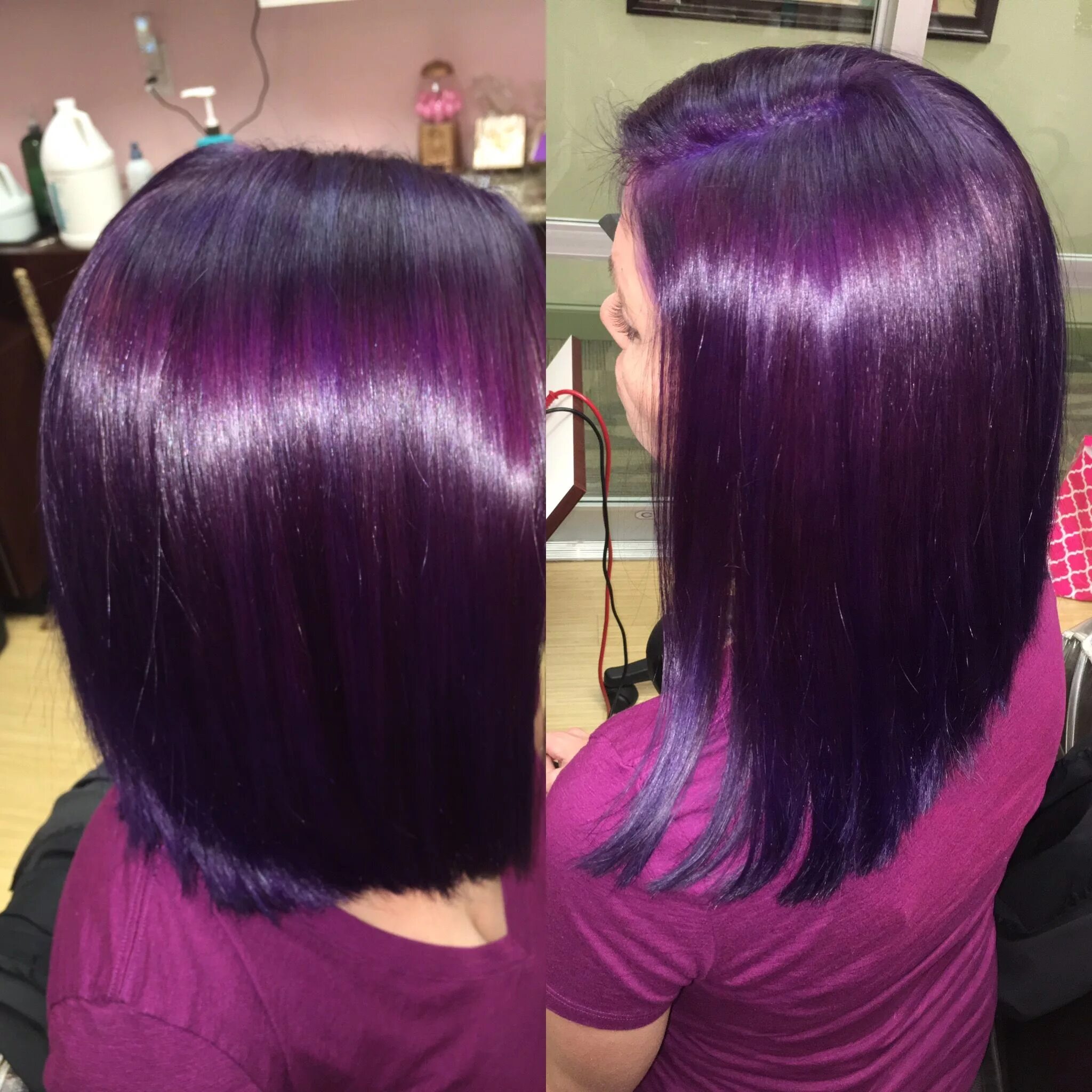 Краска для волос баклажан фото на волосах Purple Hair Hair color purple, Dark purple hair, Hair color trends