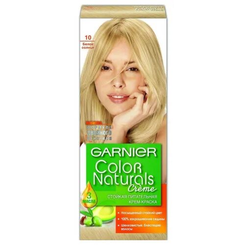 Краска для волос белое солнце фото Краска для волос Garnier (Гарньер) Color Naturals Creme, тон 10 - Белое солнце к