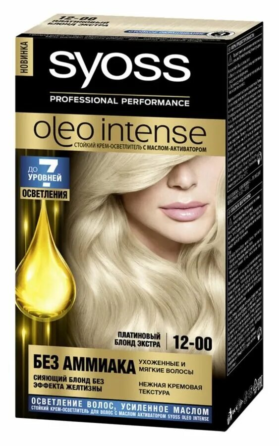 Краска для волос блонд фото отзывы Schwarzkopf / СЙОСС Олео 12-00 Платиновый блонд Экстра Дисконт по срокам годност