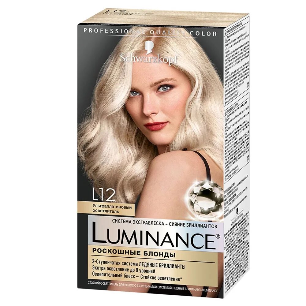 Краска для волос блонд фото отзывы Schwarzkopf Краска для волос Luminance тон L12 Ультра платиновый осветлитель, 16