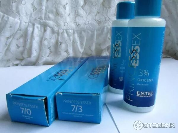 Краска для волос эстель фото упаковки Отзыв о Краска для волос Estel ESSEX Princess Estel оттенки 7.0 + 7.3 - получилс