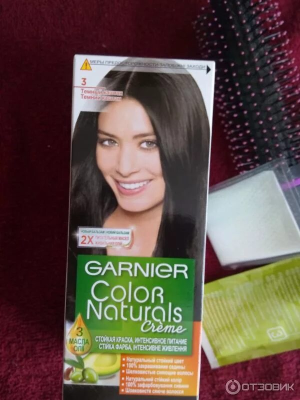Краска для волос гарньер каштан фото Отзыв о Краска для волос GARNIER Color Naturals, 3 Темный каштан отличная краска
