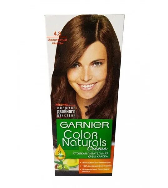Краска для волос гарньер каштан фото "Garnier" Color Naturals краска для волос Золотистый каштан 4.3, 3 шт - купить с