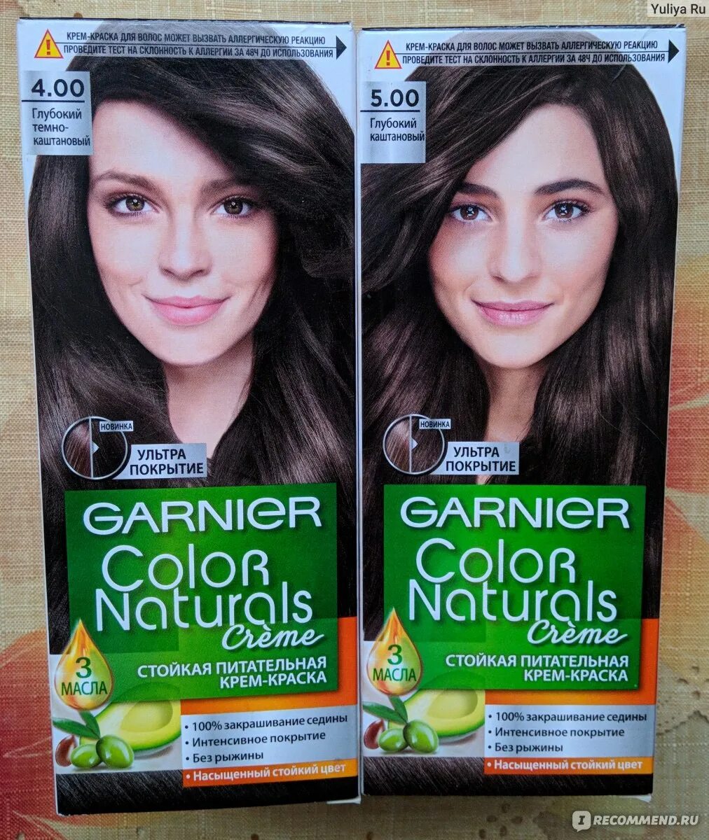 Краска для волос гарньер каштан фото Краска для волос Garnier Color naturals creme - "Тон 4.00 "Глубокий темно-каштан