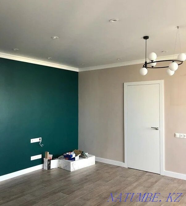 Краска в интерьере квартиры фото Mechanized emulsion application Airless Painting - Малярные работы in Almaty NAT