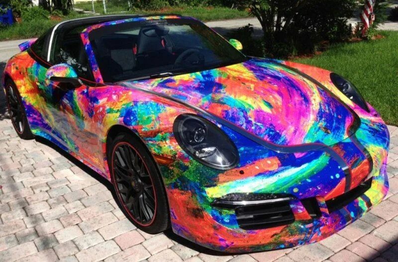 Краски для автомобилей фото Duaiv reveals painted Porsche in Miami Auto Show Custom cars paint, Car painting