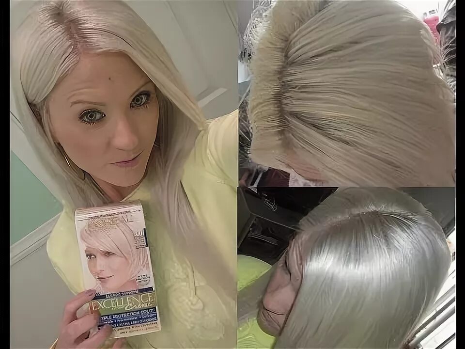 Краски для волос без желтизны фото Loreal Excellence 01 High-Lift Extra Light Ash Blonde Review Light ash blonde, A