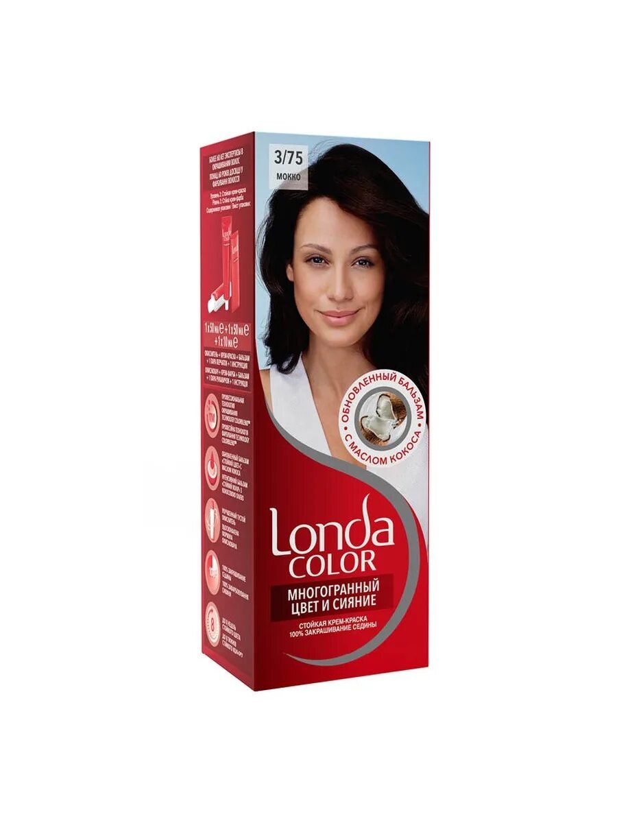 Краски для волос мокко фото Стойкая крем-краска Londa Color, 3/75 Мокко LONDA 78070074 купить в интернет-маг