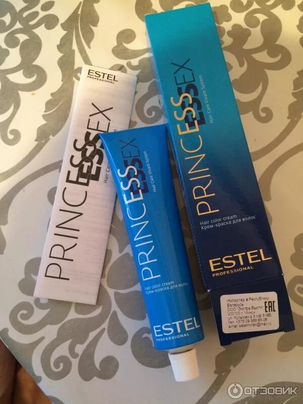 Краски эстель фото упаковок Отзыв о Краска для волос Estel ESSEX Princess Оттенок 10.16 холодный тон для бло