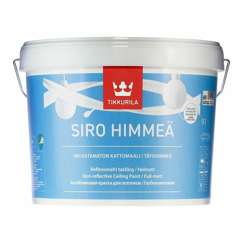 Краски тиккурила фото Краска Tikkurila Siro Himmea 9L, белый - купить в интернет-магазине OZON по выго