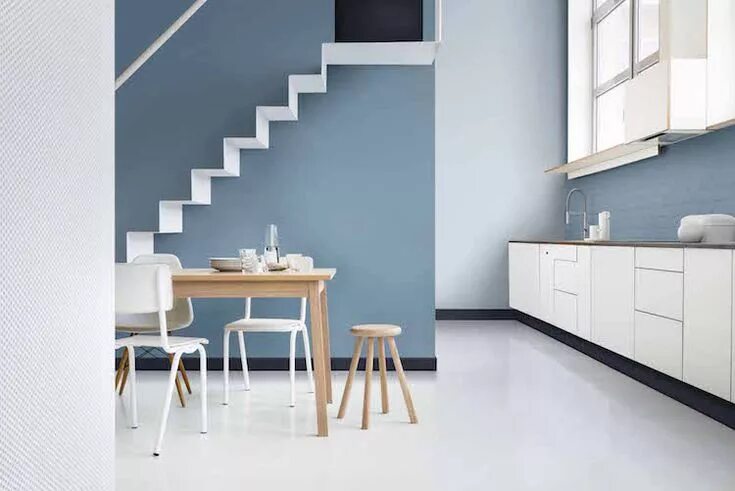 Краски в интерьере фото couleur cuisine tendance bleu nuances cuisine sans poignee lineaire #kitchen #cu