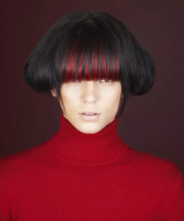 Красная челка фото Hairstyles created with hair extensions and inspired by Andy Warhol and the 1960