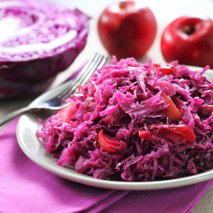 Красная капуста фото рецепты пошагово Quick-Braised Red Cabbage and Apple Recipe Braised red cabbage, Apples and cabba