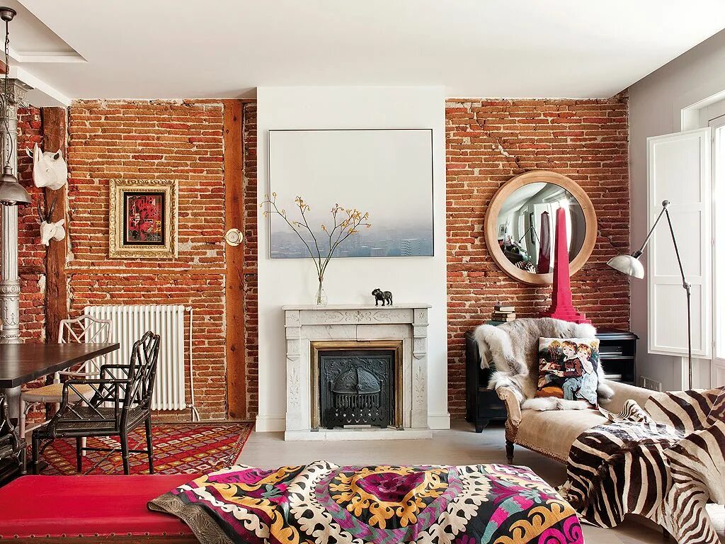 Красно белый кирпич в интерьере Des éclats de lumière et de couleurs Maison confortable, Décoration maison, Deco