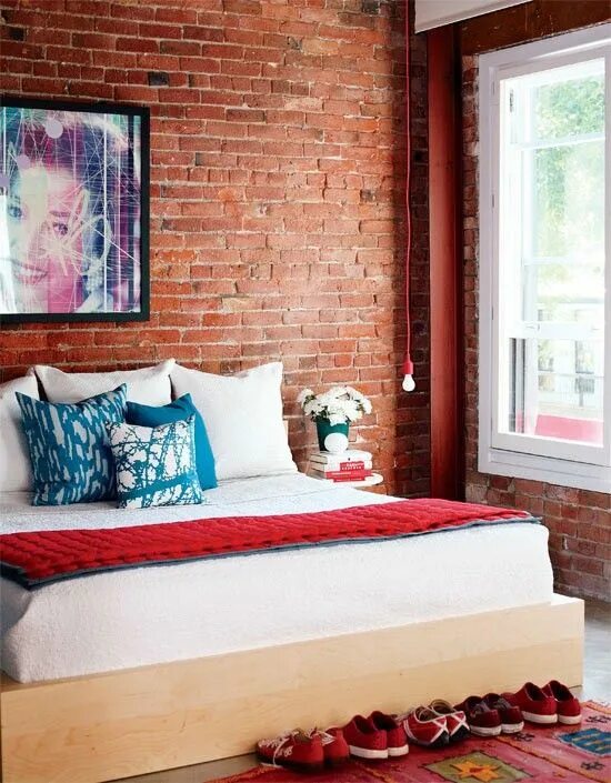 Красно белый кирпич в интерьере 69 Cool Interiors With Exposed Brick Walls - DigsDigs Dormitorio con paredes de 