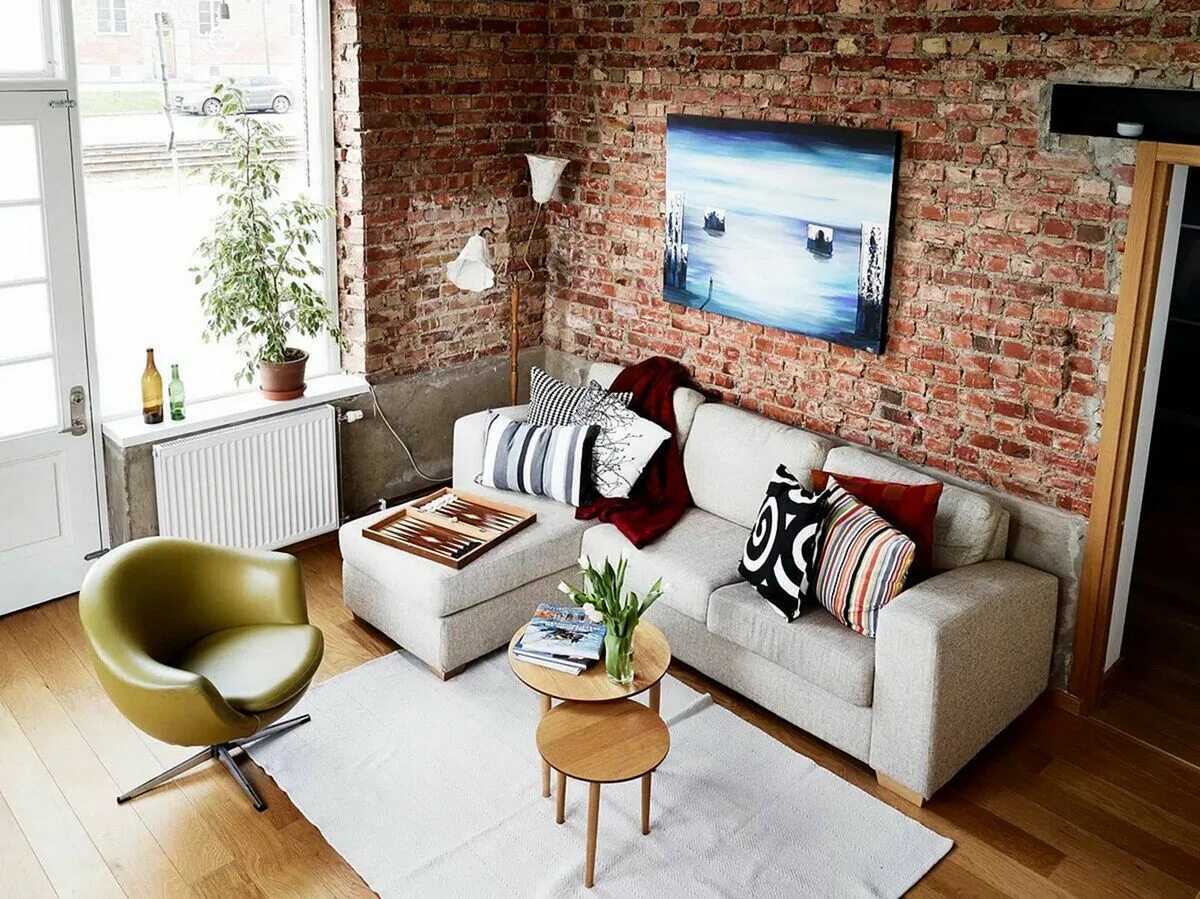 Красно белый кирпич в интерьере 12+ Stunning Living Room Decoration With Brick Wall Ideas #BrickWallDesign #Li. 
