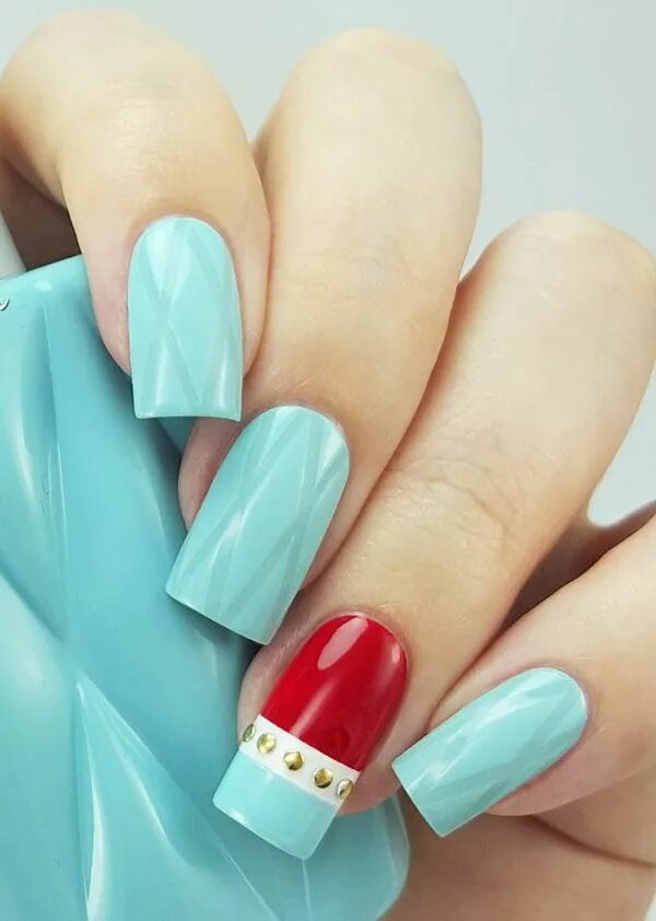 Красно голубой маникюр 80 Summer Nail Art Designs & Ideas That You Will Love EcstasyCoffee Spring nail 