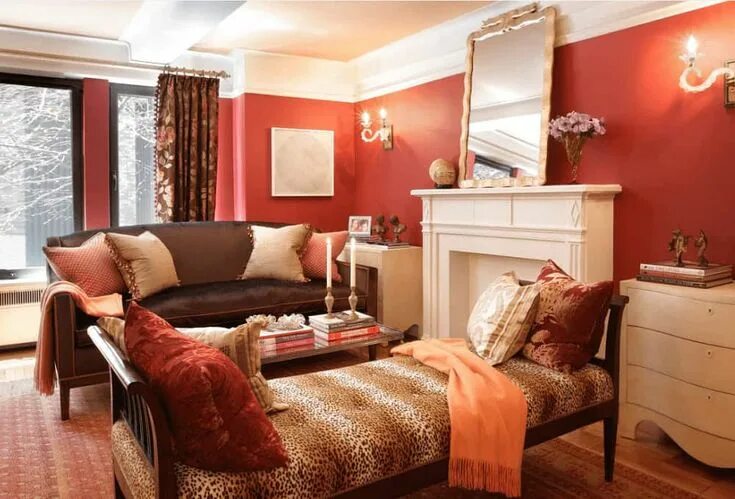 Красно коричневый цвет в интерьере 15 Riveting Red Living Room Inspirations Living room red, Yellow living room, Li