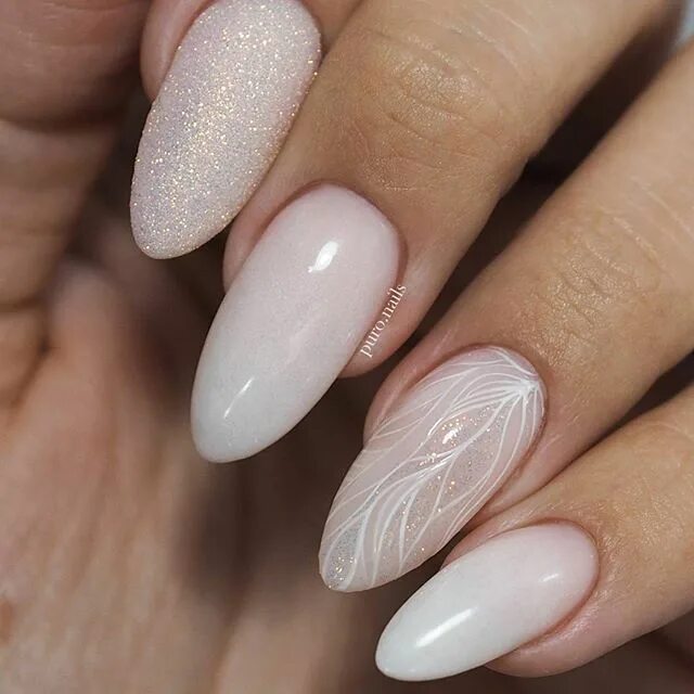 Красно молочный маникюр миндаль Pin on NAILS ALMOND, OVAL & STILETTO SHAPE