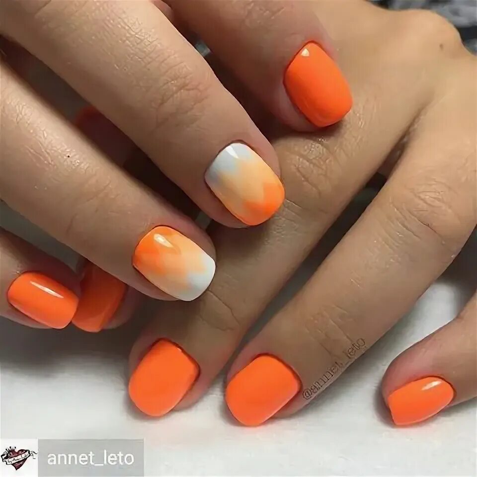Красно оранжевый маникюр на короткие Pin by Mó Ru on nails Nails, Fingernails, Finger