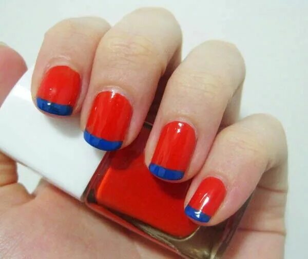 Красно сине белый маникюр Pin by Maria El on Maria Manicure, French manicure designs, Glitter french manic