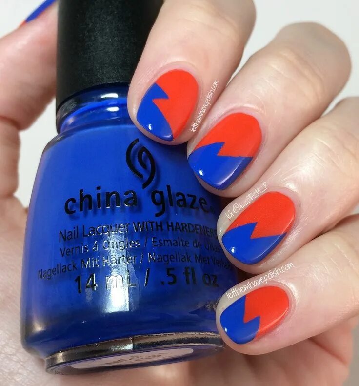 Красно синий маникюр School Spirited in China Glaze School spirit nails, Nails