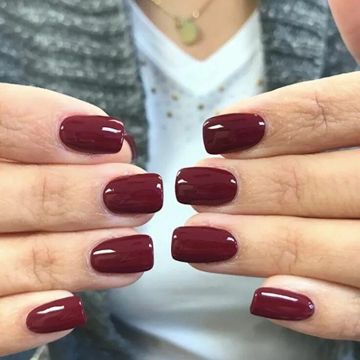 Красно вишневый маникюр 11 Dark Red Acrylic Manicures For When You're Feeling Brave Manicura de uñas, Uñ
