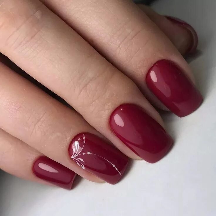 Красно вишневый маникюр Ногти Маникюр Nails on Instagram: "Работа @alevtina_nailartist #dizajn_nogtej #м