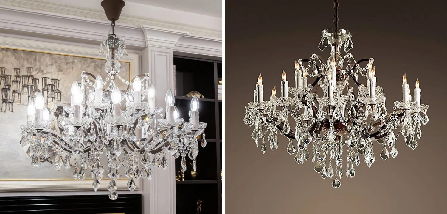 Краснодар люстры цена фото Люстра 19th c. Rococo IRON & CLEAR CRYSTAL Brown Chandelier 18 по цене 105 900 р