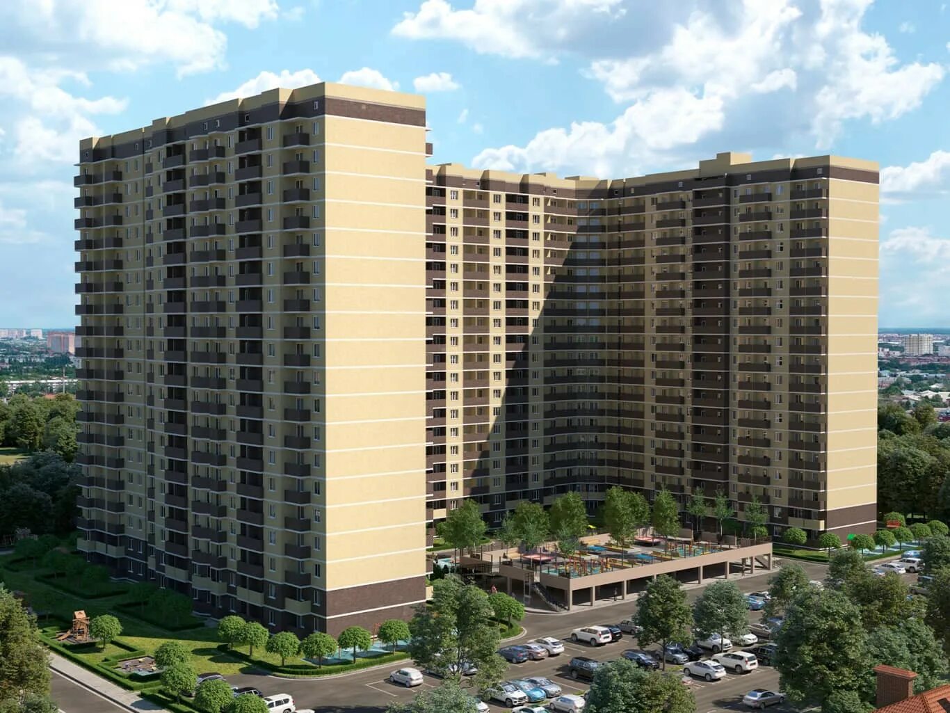 Краснодар новостройки от застройщика фото Купить студию, 27.5 м² по адресу Краснодар, Дубравная улица, 1, 18 этаж за 3 000