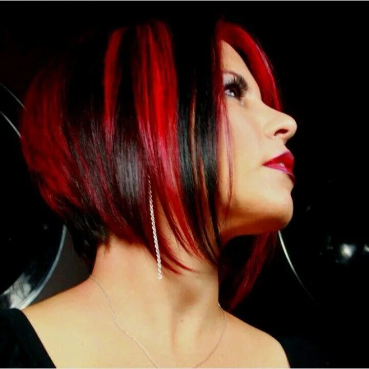 Красное мелирование на темные волосы фото Pin by Nicole Larsen on My Style Hair highlights, Short hair styles, Hair color 