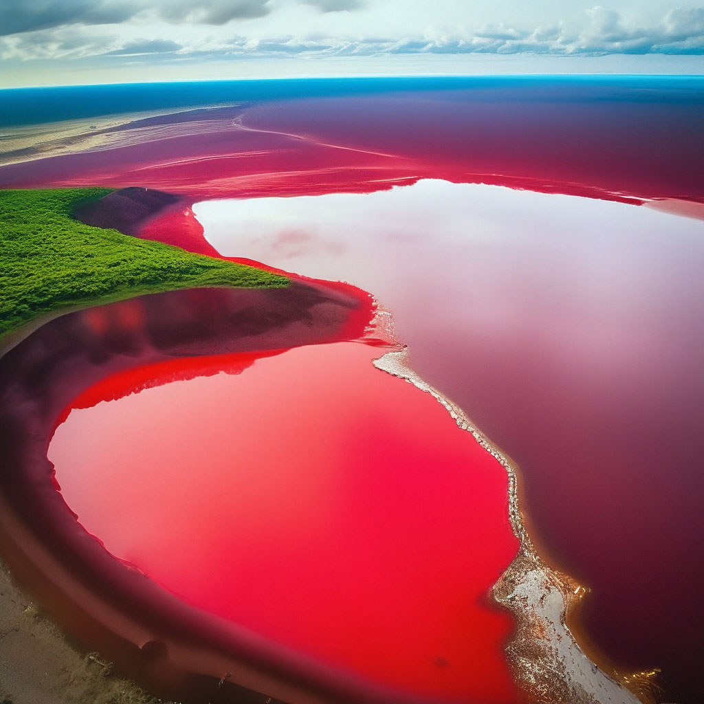 Красное озеро крым фото "Red lake (it has more radiation than ." - image created in Shedevrum
