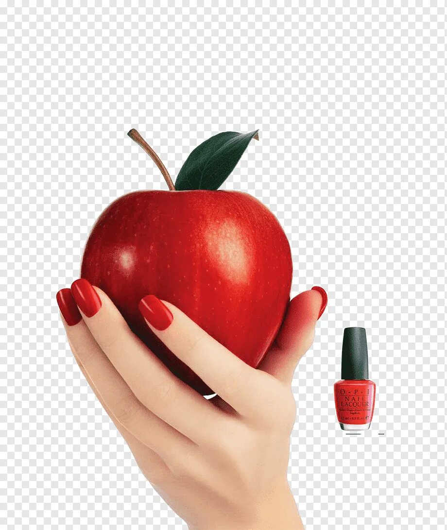 Красное яблоко мастера маникюра Neglelakk Neglesalong Gel negler Manikyr, Holding apple, eple, eplefrukt, eple-l
