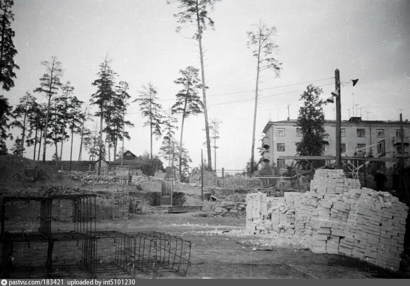 Красногорск советские фото Строительство спортклуба "Зоркий" - Retro photos