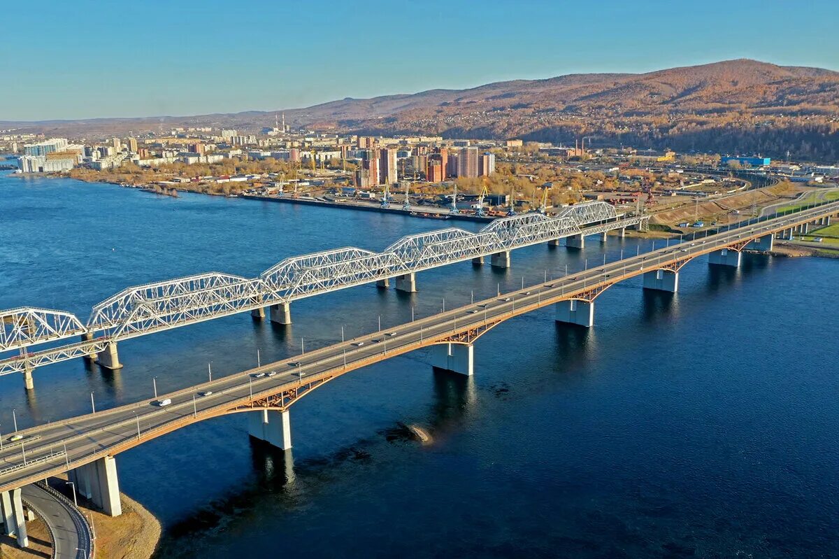 Красноярск мост через енисей фото В Красноярске дорога с Пашенного на мост уперлась в ЛЭП ДЕЛА Красноярск Дзен