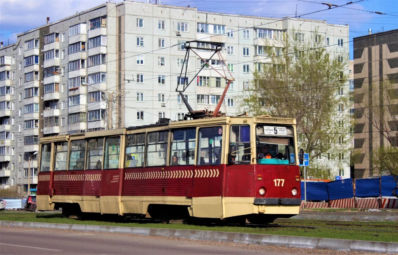 Красноярск трамвай фото Красноярск, 71-605 (КТМ-5М3) № 177 - Фото - Городской электротранспорт